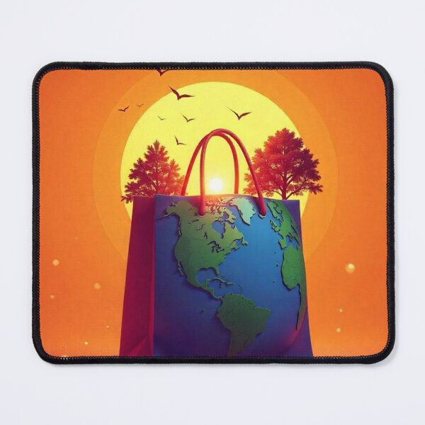 Item preview, Earth and Shopping Bag Vector Illustration designed and sold by hjian8219.