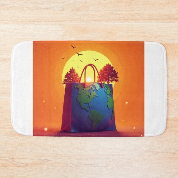 Item preview, Earth and Shopping Bag Vector Illustration designed and sold by hjian8219.