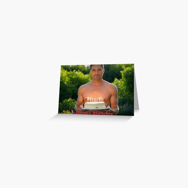 Item preview, Eric Winter Happy Birthday Cake Card designed and sold by Aryabek.