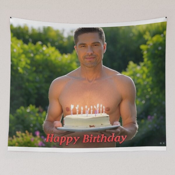 Item preview, Eric Winter Happy Birthday Cake Card designed and sold by Aryabek.