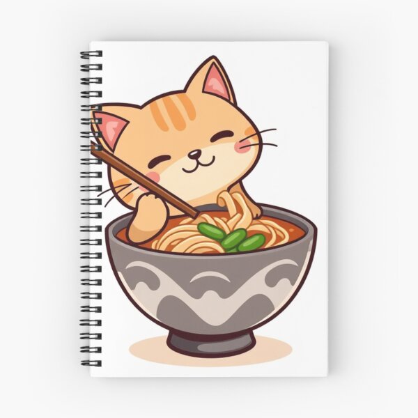 Item preview, Cute Ramen Noodle in Cat Bowl Vector Illustration designed and sold by hjian8219.