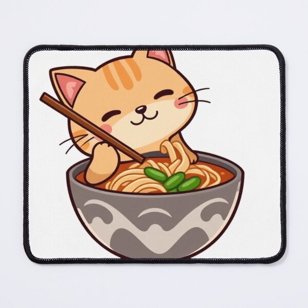 Item preview, Cute Ramen Noodle in Cat Bowl Vector Illustration designed and sold by hjian8219.