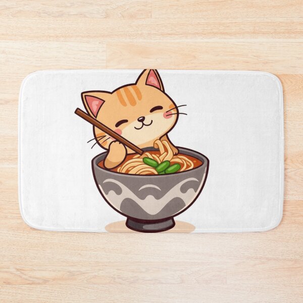 Item preview, Cute Ramen Noodle in Cat Bowl Vector Illustration designed and sold by hjian8219.