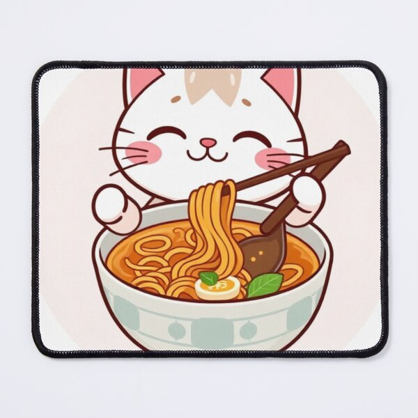 Item preview, Cute Ramen Noodle in Cat Bowl Vector Illustration designed and sold by hjian8219.