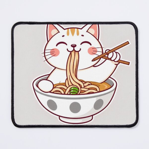 Item preview, Cute Ramen Noodle in Cat Bowl Vector Illustration designed and sold by hjian8219.