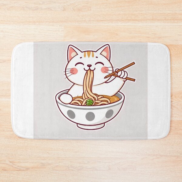 Item preview, Cute Ramen Noodle in Cat Bowl Vector Illustration designed and sold by hjian8219.