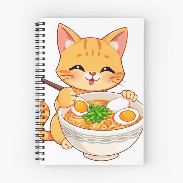 Item preview,  Cute Ramen Noodle in Cat Bowl Vector Illustration designed and sold by hjian8219.