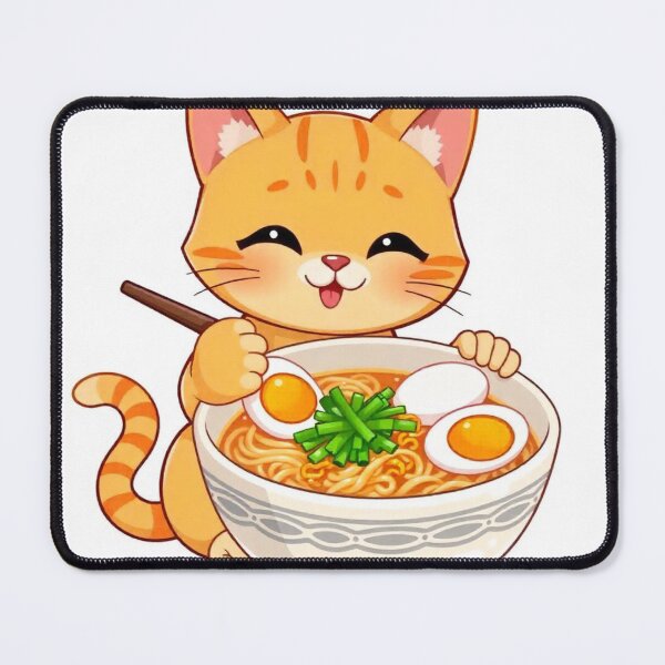 Item preview,  Cute Ramen Noodle in Cat Bowl Vector Illustration designed and sold by hjian8219.