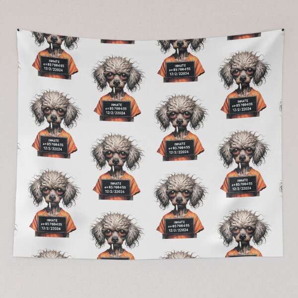 Item preview, Funny poodle dog.Prisoner with a cigarette. designed and sold by MagelliShop.