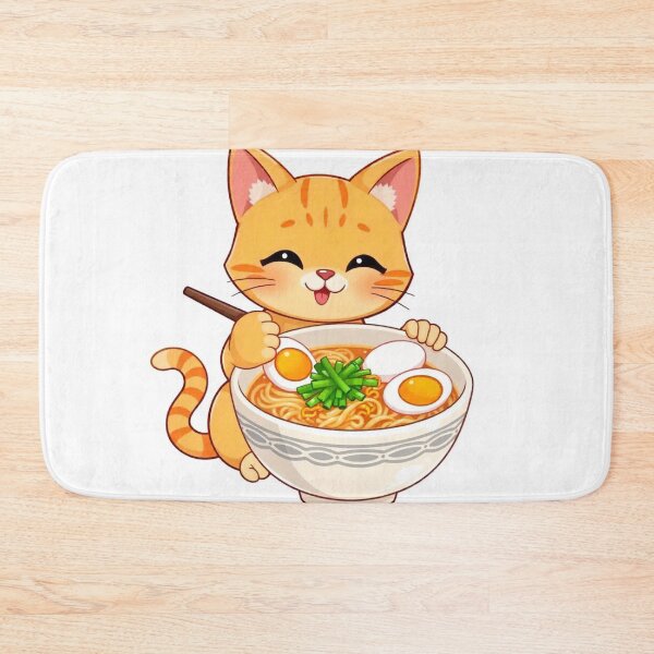 Item preview,  Cute Ramen Noodle in Cat Bowl Vector Illustration designed and sold by hjian8219.