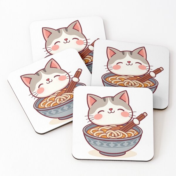 Item preview, Cute Ramen Noodle in Cat Bowl Vector Illustration designed and sold by hjian8219.