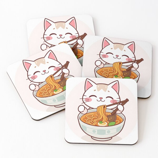 Item preview, Cute Ramen Noodle in Cat Bowl Vector Illustration designed and sold by hjian8219.