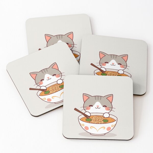 Item preview,  Cute Ramen Noodle in Cat Bowl Vector Illustration designed and sold by hjian8219.