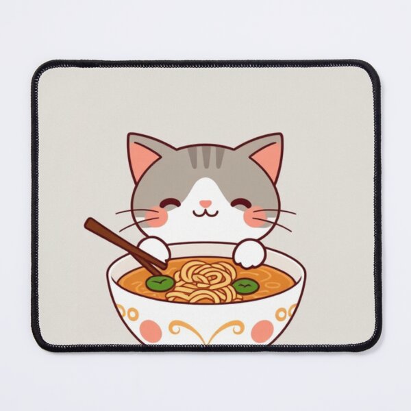 Item preview,  Cute Ramen Noodle in Cat Bowl Vector Illustration designed and sold by hjian8219.