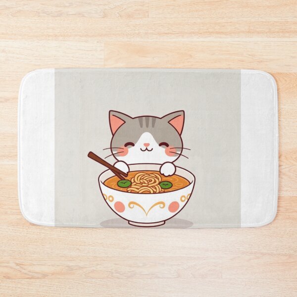 Item preview,  Cute Ramen Noodle in Cat Bowl Vector Illustration designed and sold by hjian8219.
