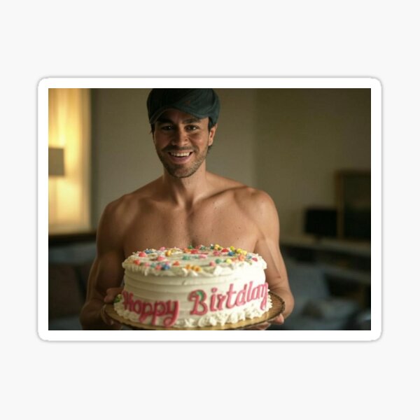 Item preview, Enrique Iglesias Birthday Cake Card designed and sold by Aryabek.
