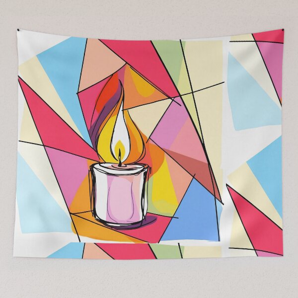 Item preview, Stained Glass Candlelight - Vibrant Abstract Design designed and sold by ArtComixHaven.