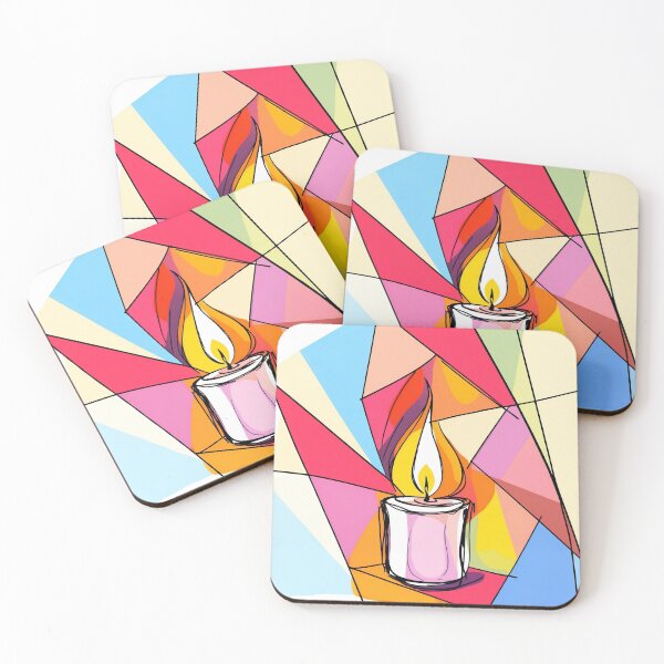 Item preview, Stained Glass Candlelight - Vibrant Abstract Design designed and sold by ArtComixHaven.