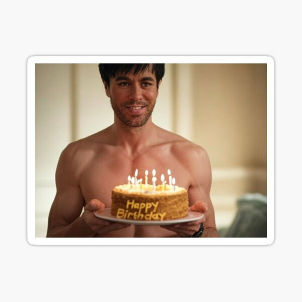 Item preview, Enrique Iglesias Happy Birthday Cake Card designed and sold by Aryabek.