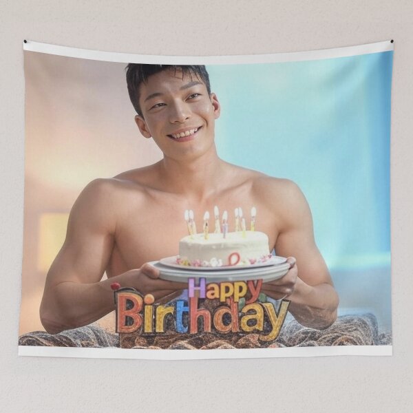 Item preview, Shirtless Wi Ha Joon Birthday Cake designed and sold by Aryabek.