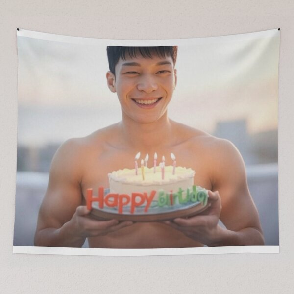 Item preview, Wi Ha Joon Birthday Cake Card designed and sold by Aryabek.