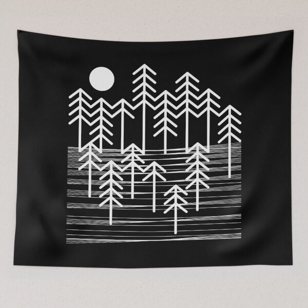 Item preview, Cold Winter - Nature trees forest woods black white minimal designed and sold by therocketman.
