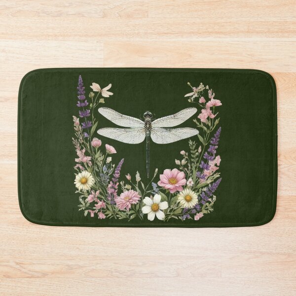 Artikelvorschau, Libelle zwischen Sommerblüten in sanften Pastelltönen entworfen und verkauft von Meandmyshop.