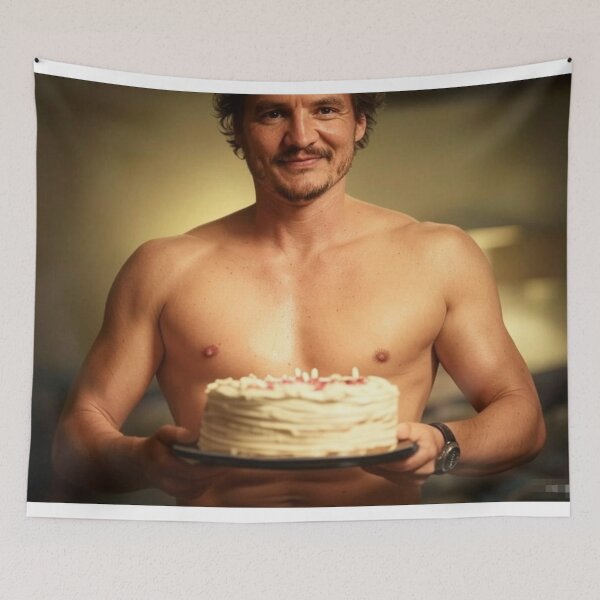 Item preview, Pedro Pascal Shirtless Birthday Cake designed and sold by Aryabek.