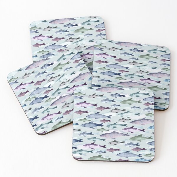Item preview, Swimming Sardines Pattern (Light Background) designed and sold by andrebalest.art.