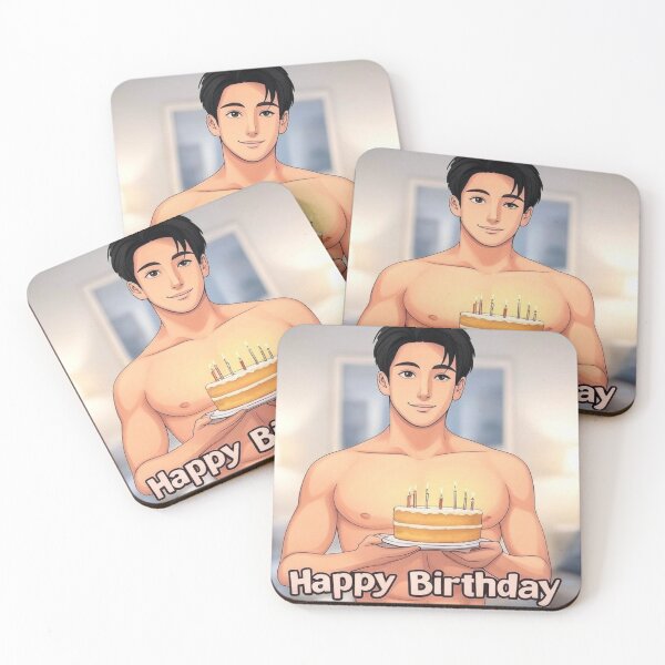 Item preview, Asian Gay Shirtless Happy Birthday Cake Card designed and sold by Aryabek.