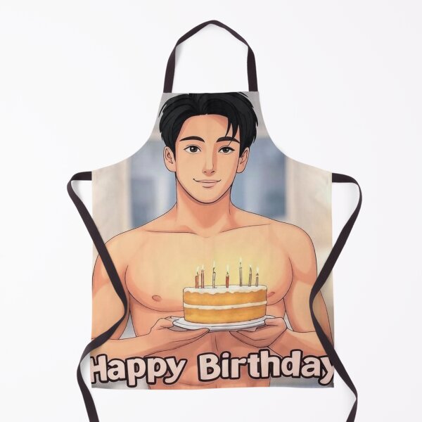 Item preview, Asian Gay Shirtless Happy Birthday Cake Card designed and sold by Aryabek.