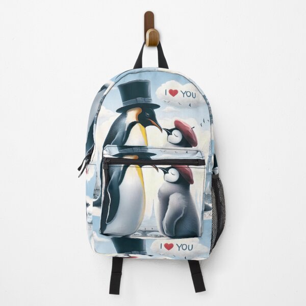 Item preview, I Love You Emperor Penguin kissing Penguin in hat in Paris designed and sold by Yogibear & Rachelle .