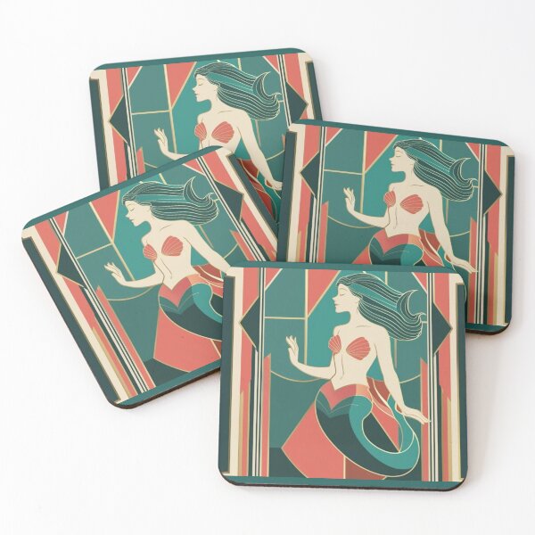 Item preview, Retro Siren - Sea Life Geometric Style 15 designed and sold by AlinaSCorner.