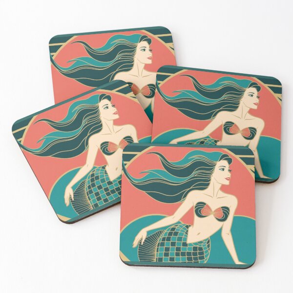 Item preview, Retro Siren - Sea Life Geometric Style 16 designed and sold by AlinaSCorner.