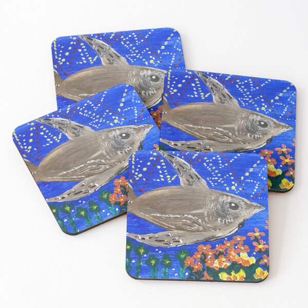 Item preview, Upside down whale in a blue background designed and sold by Mabocoh.