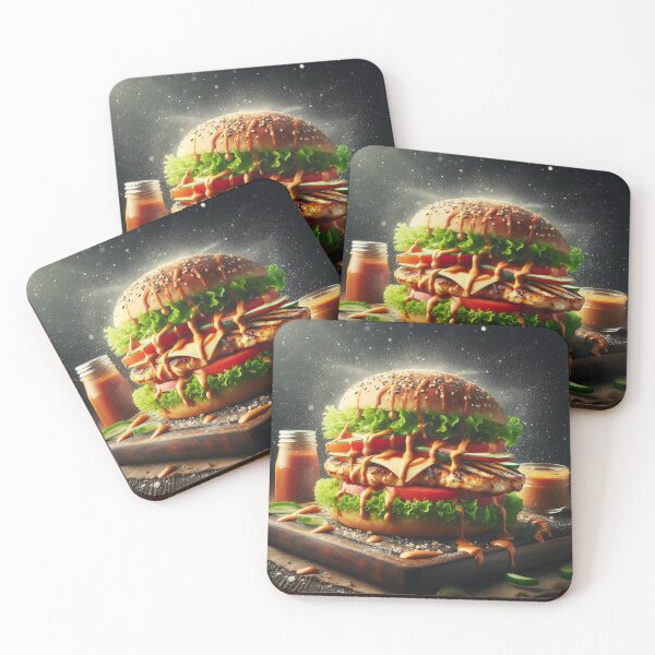 Item preview, A towering burger with multiple sauces drizzling down, creating a mouthwatering spectacle designed and sold by homydesign.