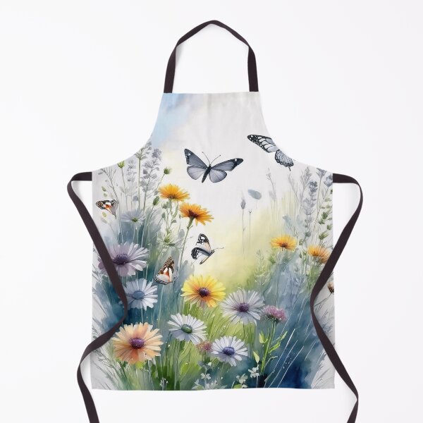 Item preview, A vibrant watercolor painting of a meadow filled with colorful flowers and delicate butterflies fluttering in the breeze designed and sold by homydesign.