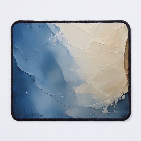 Item preview, A textured abstract painting with contrasting shades of blue white and beige creating a layered effect designed and sold by homydesign.