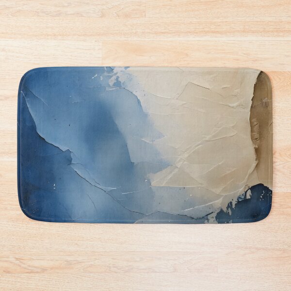 Item preview, A textured abstract painting with contrasting shades of blue white and beige creating a layered effect designed and sold by homydesign.