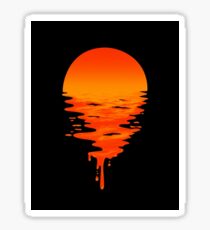 Pegatina puesta de sol sobre el agua