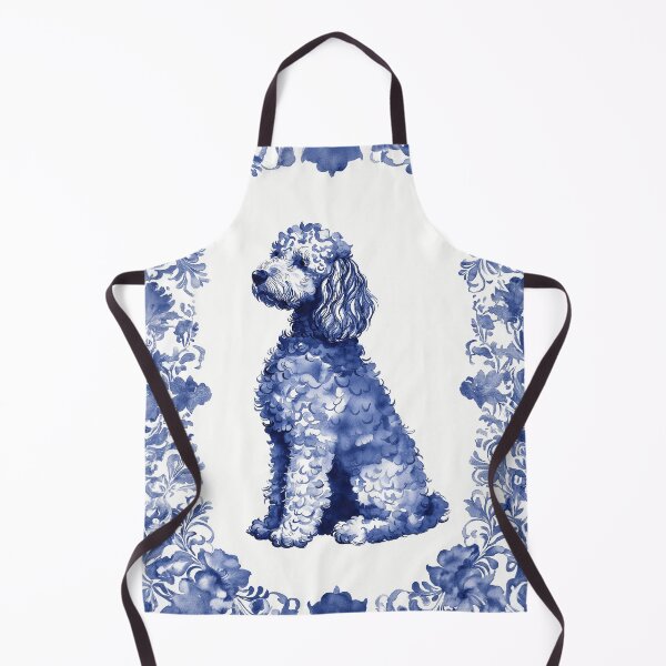 Item preview, Blue Grandmillennial Watercolor Goldendoodle Preppy Dog designed and sold by Creative Brat Design Studio.
