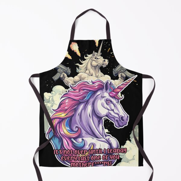 Item preview, Muscle Unicorns with Guns – Fierce Fantasy Art Shirt Design designed and sold by Ink Mastercraft.