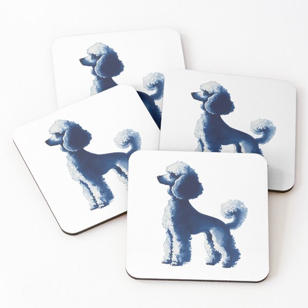 Item preview, Blue Grandmillennial Watercolor Poodle Preppy Dog designed and sold by Creative Brat Design Studio.