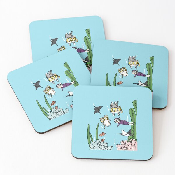 Item preview, cat traveling in the sea designed and sold by East-SeaOfMeow.
