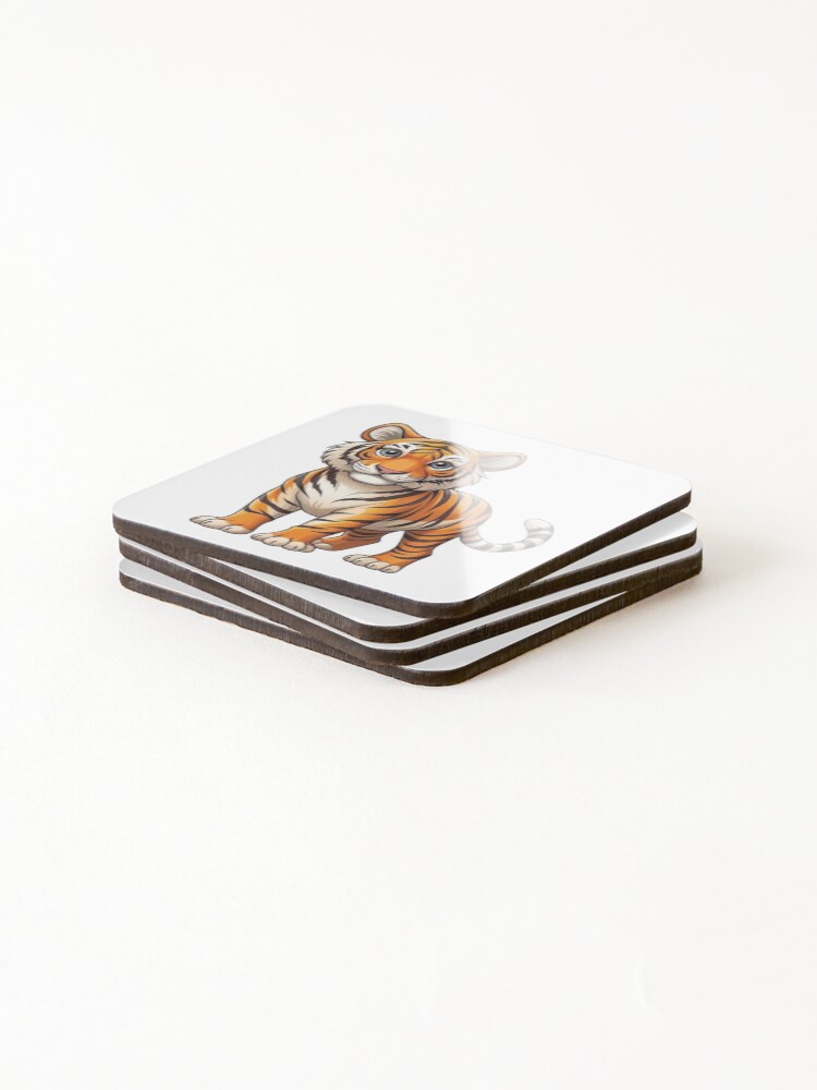 Thumbnail 4 of 5, Coasters (Set of 4), TigerSticker designed and sold by hsstudio2025.