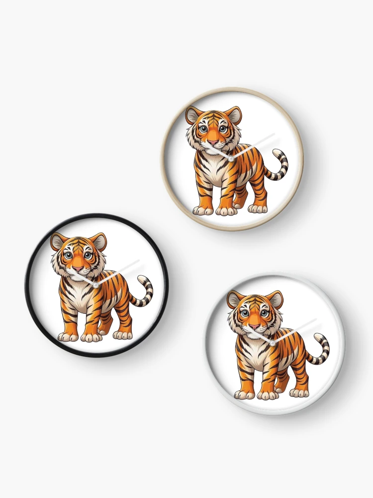 Thumbnail 3 of 4, Clock, TigerSticker designed and sold by hsstudio2025.
