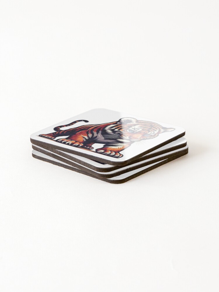 Thumbnail 4 of 5, Coasters (Set of 4), TigerSticker designed and sold by hsstudio2025.