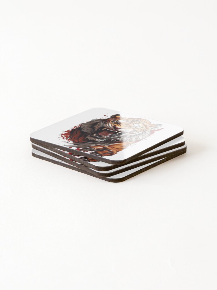 Thumbnail 4 of 5, Coasters (Set of 4), TigerSticker designed and sold by hsstudio2025.