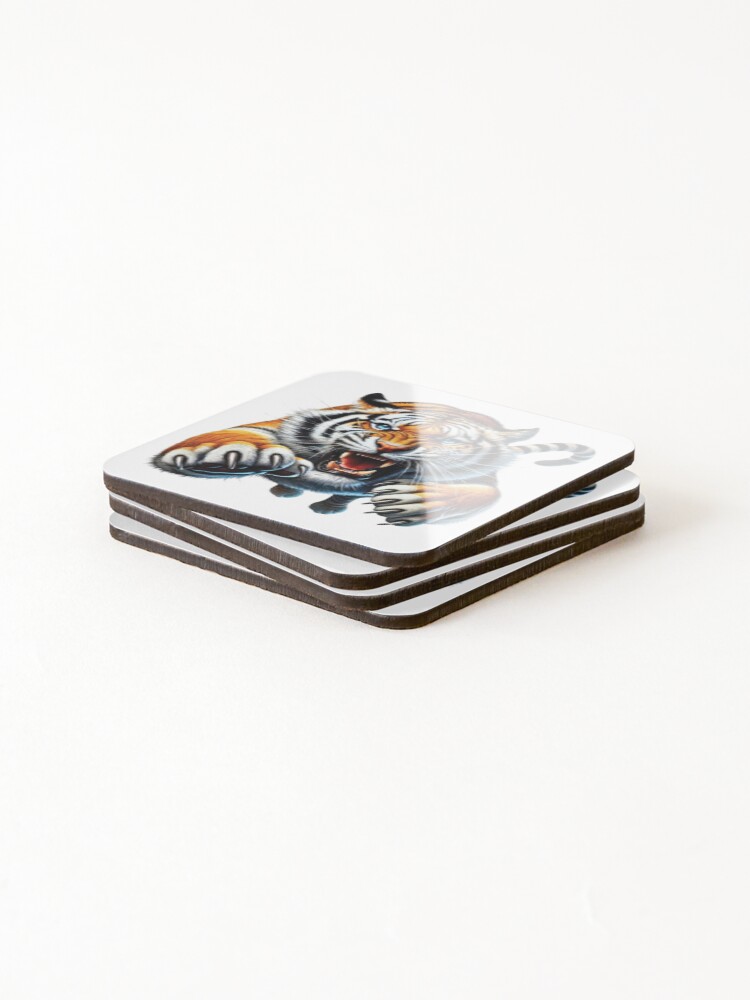 Thumbnail 4 of 5, Coasters (Set of 4), TigerSticker designed and sold by hsstudio2025.