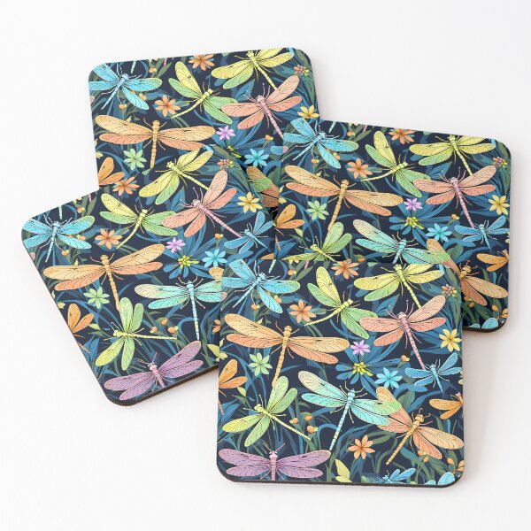Item preview, Dragonfly Social Club Dragonflies and Flowers designed and sold by Glimmersmith.